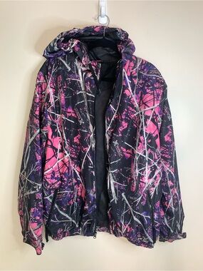 Moon Shine Muddy Girl Camouflage Pink & Black Hooded Jacket